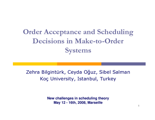 (PDF) Order acceptance and scheduling decisions in make-to-order systems