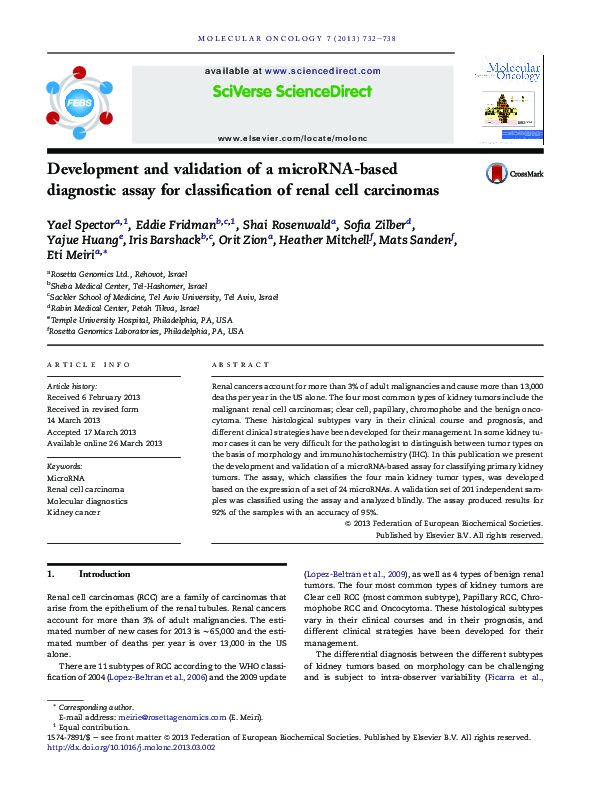 (PDF) Development and validation of a microRNA‐based diagnostic assay ...
