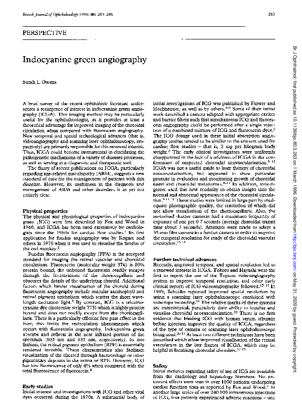 (PDF) Indocyanine green angiography