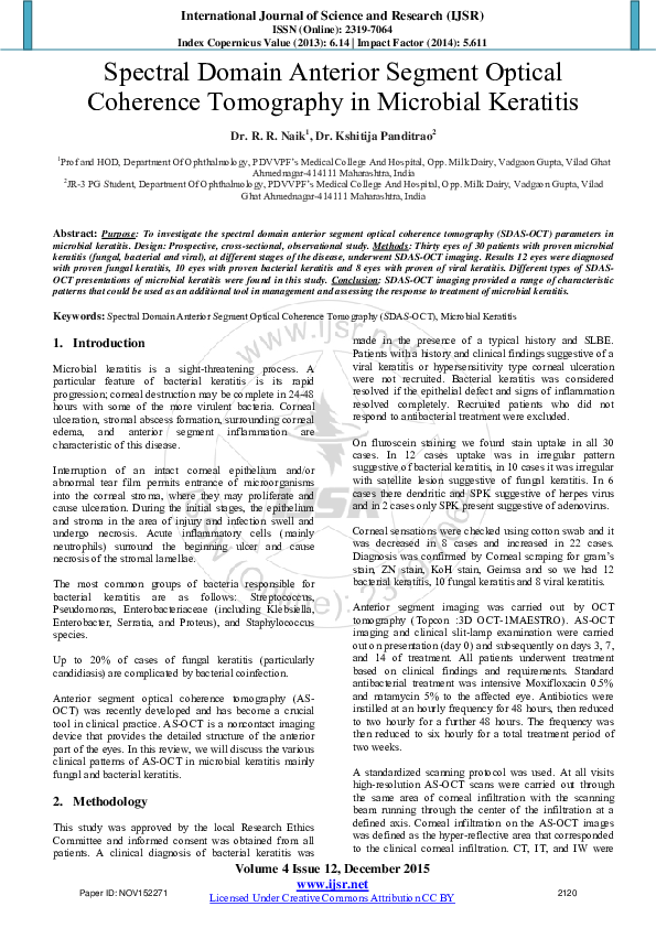 (PDF) Spectral domain anterior segment optical coherence tomography in ...