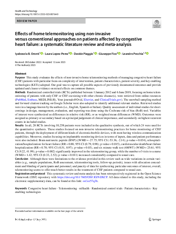 (PDF) Effects of home telemonitoring using non-invasive versus ...