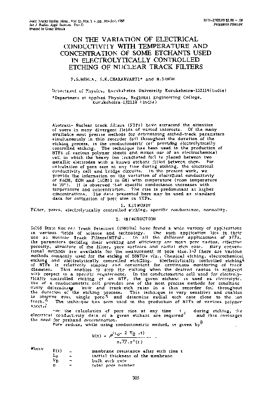 (PDF) On the variation of electrical conductivity with temperature and ...