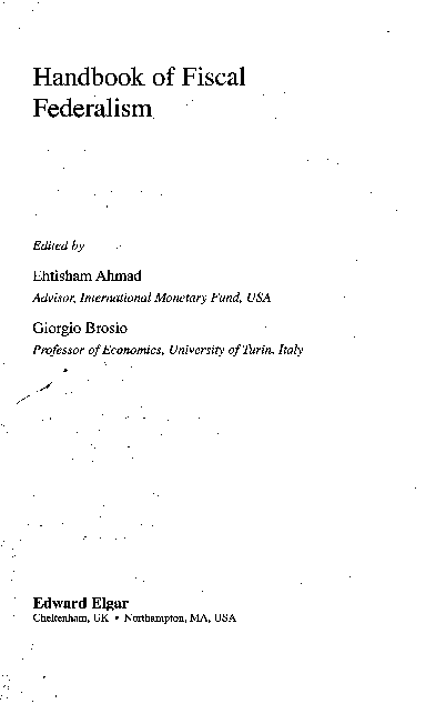 (PDF) Handbook of Fiscal Federalism