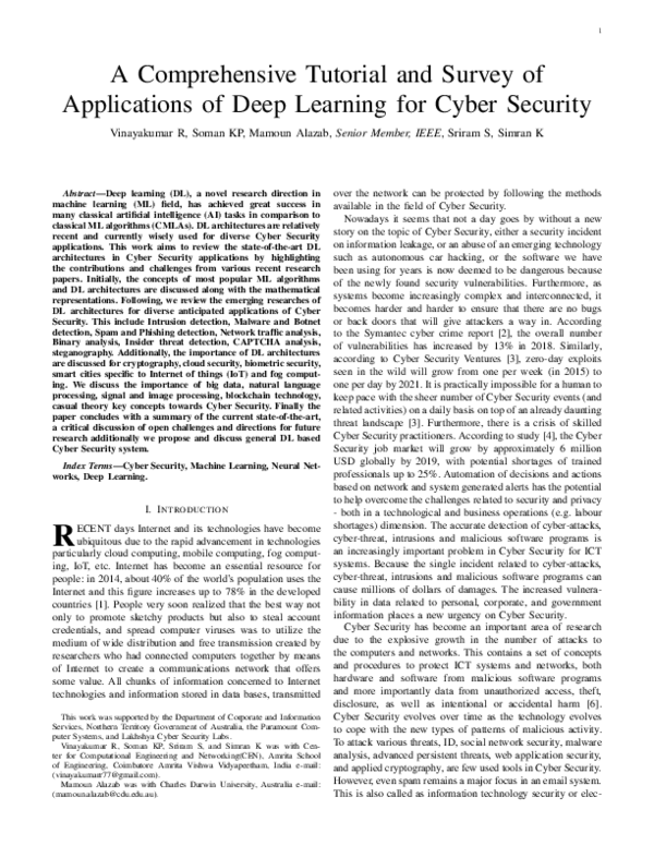 (PDF) A Comprehensive Tutorial and Survey of Applications of Deep ...