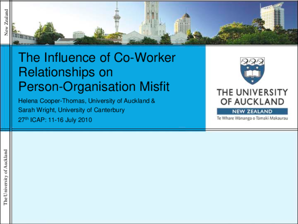 (PDF) The influence of co-worker relationships on person-organisation ...