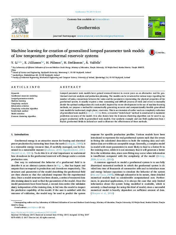 (PDF) Machine learning for creation of generalized lumped parameter ...