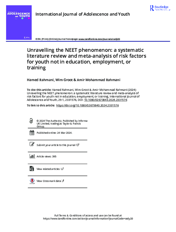 (PDF) Unravelling the NEET phenomenon: a systematic literature review ...