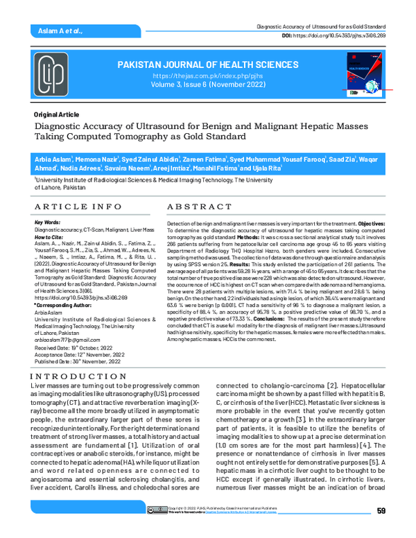 (PDF) Diagnostic Accuracy of Ultrasound for Benign and Malignant ...