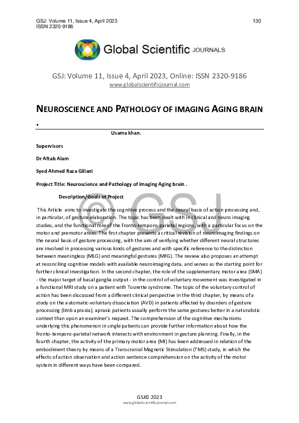 (PDF) NEUROSCIENCE AND PATHOLOGY OF IMAGING AGING BRAIN