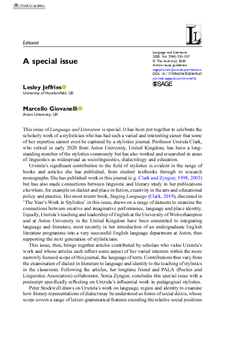 (PDF) A special issue