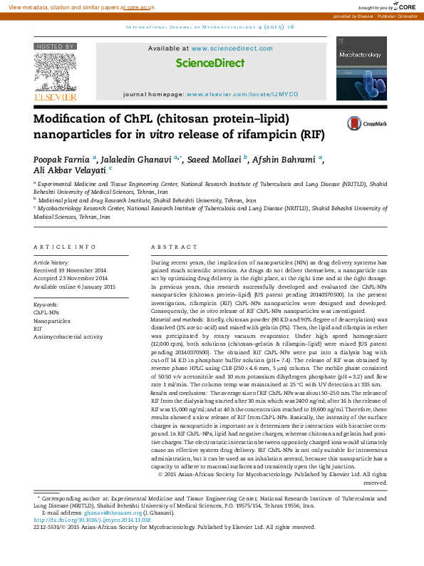 (PDF) Modification of ChPL (chitosan protein–lipid) nanoparticles for ...