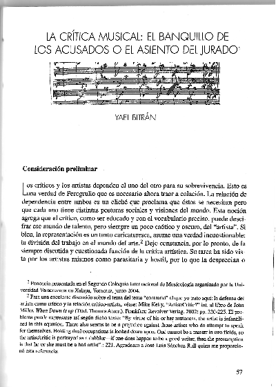 (PDF) La crítica musical: el banquillo de los acusados o el asiento del ...