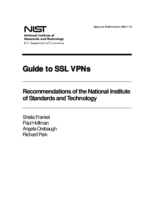 (PDF) Guide to SSL VPNs