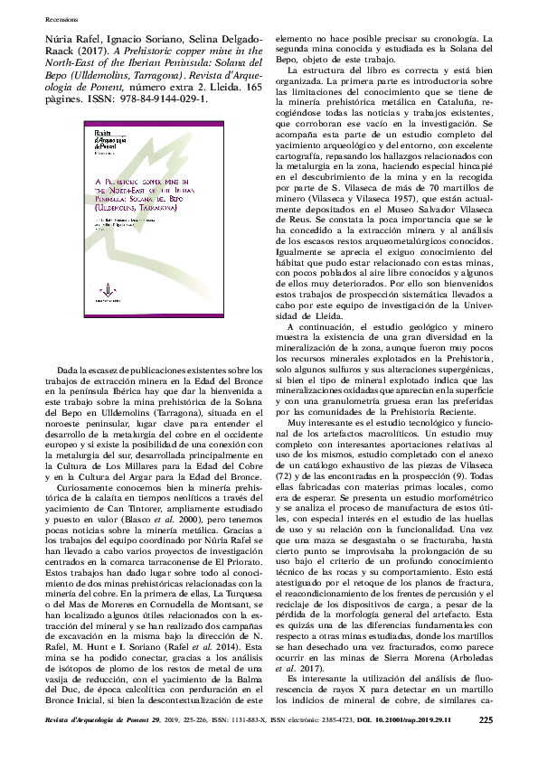 (PDF) A Prehistoric copper mine in the North-East of the Iberian ...