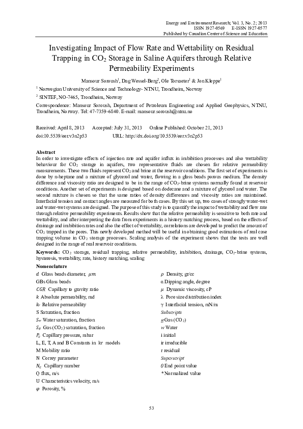 (PDF) Investigating Impact of Flow Rate and Wettability on Residual ...