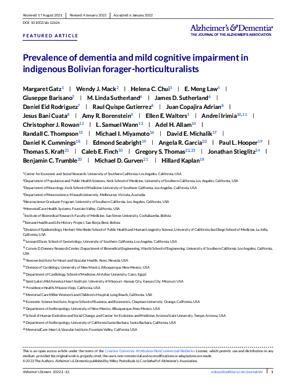 (PDF) Prevalence of dementia and mild cognitive impairment in ...