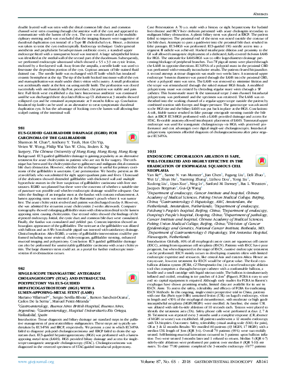 (PDF) 981 Eus-Guided Gallbladder Drainage (Egbd) for Carcinoma of the ...