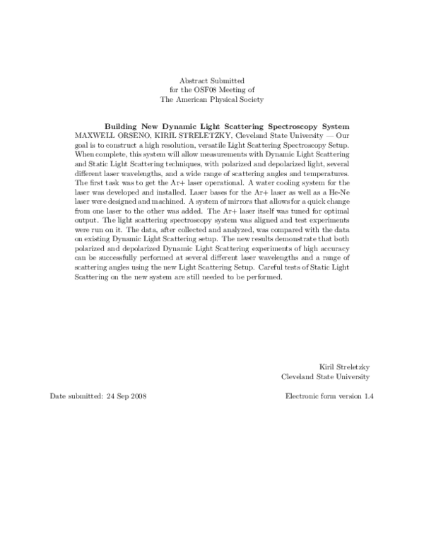 (PDF) Building New Dynamic Light Scattering Spectroscopy System
