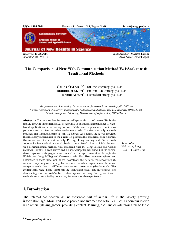 (PDF) The Comparison Of New Web Communication Method WebSocket With ...