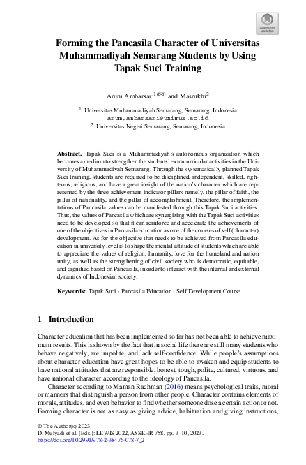 (PDF) Forming the Pancasila Character of Universitas Muhammadiyah ...