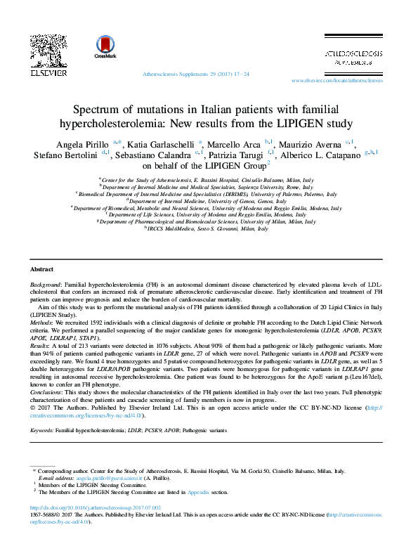 (PDF) Spectrum of mutations in Italian patients with familial ...