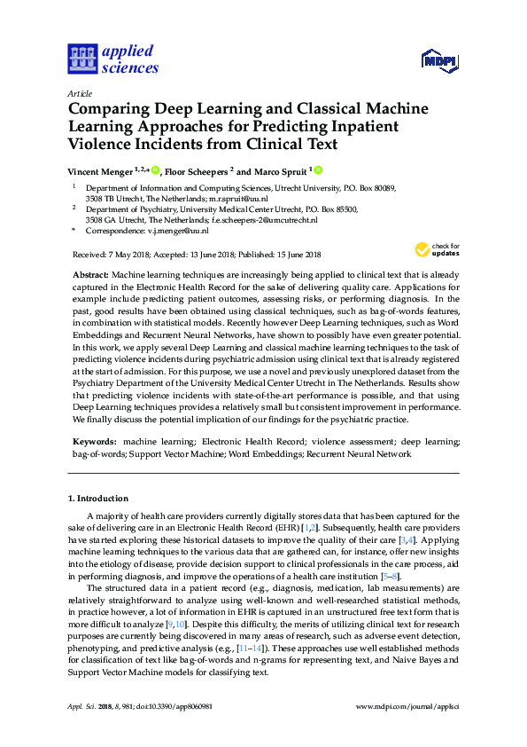 (PDF) Comparing Deep Learning and Classical Machine Learning Approaches ...