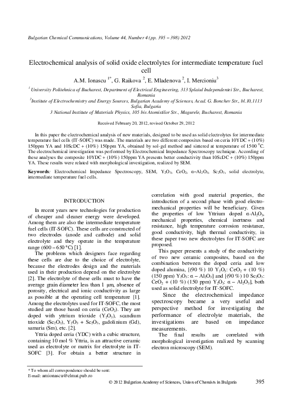 (PDF) Electrochemical analysis of solid oxide electrolytes for ...