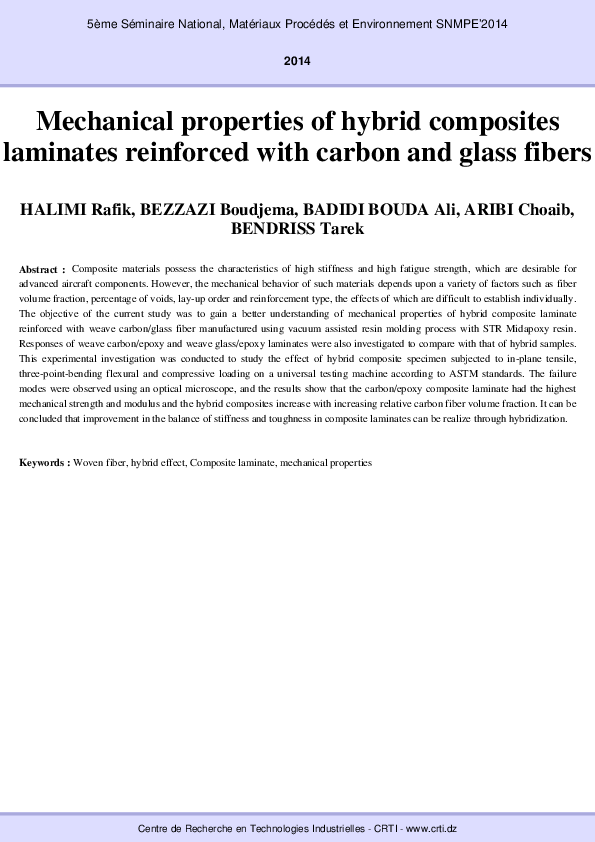 (PDF) Mechanical properties of hybrid composites laminates reinforced ...