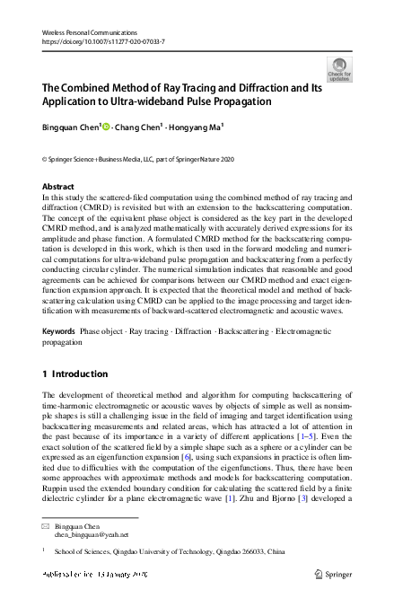 (PDF) Combined Method of Ray Tracing and Diffraction