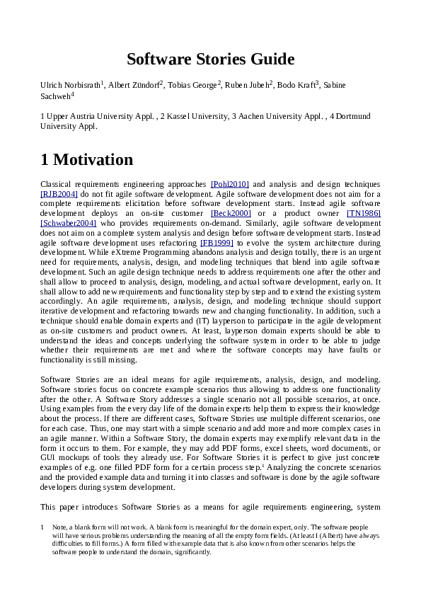 (PDF) Software Stories Guide