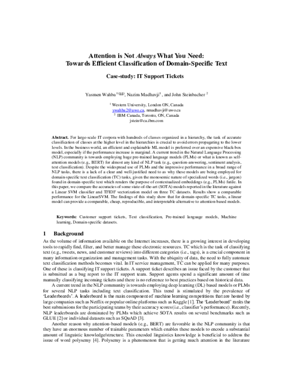 (PDF) Attention is Not Always What You Need: Towards Efficient ...