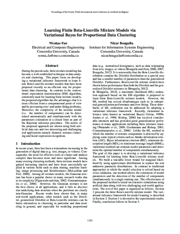 (PDF) Learning finite Beta-Liouville mixture models via variational ...