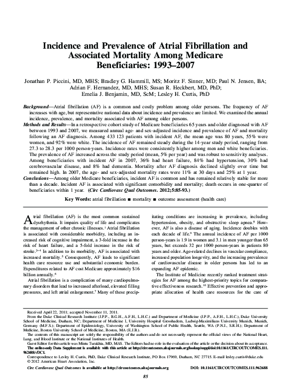 (PDF) Incidence and Prevalence of Atrial Fibrillation in Latinos: What ...