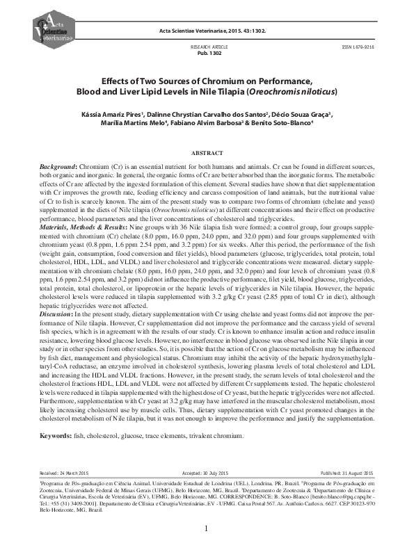 (PDF) Effects of two sources of chromium on performance, blood and ...