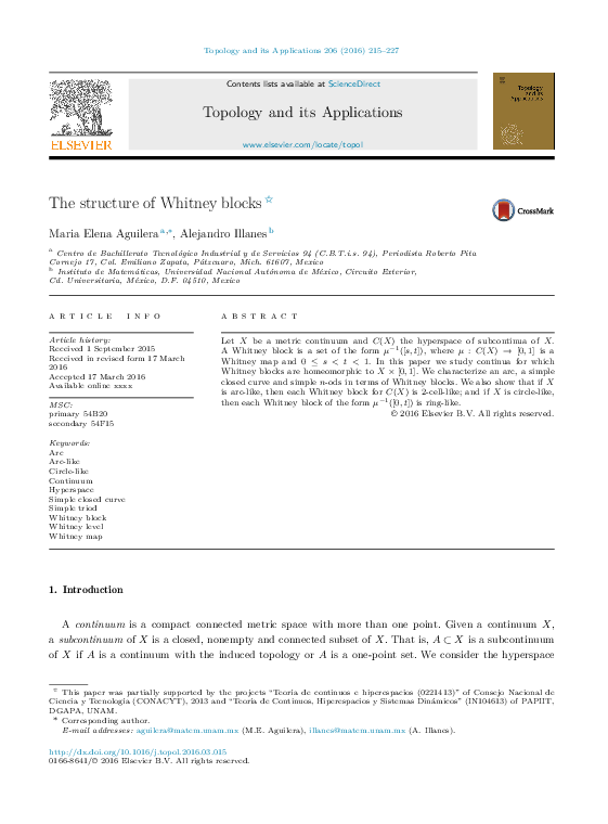 (PDF) The structure of Whitney blocks