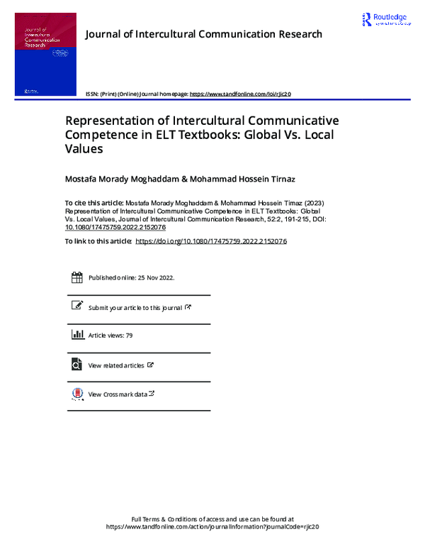 (PDF) Representation of Intercultural Communicative Competence in ELT ...