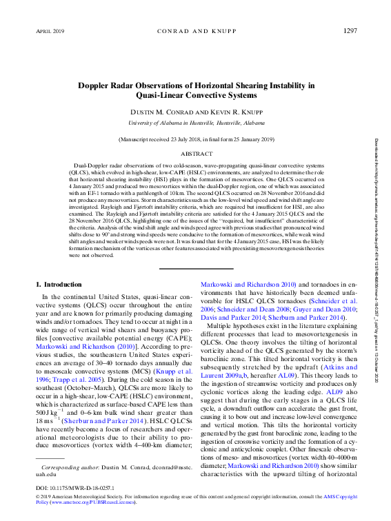 (PDF) Doppler Radar Observations of Horizontal Shearing Instability in ...