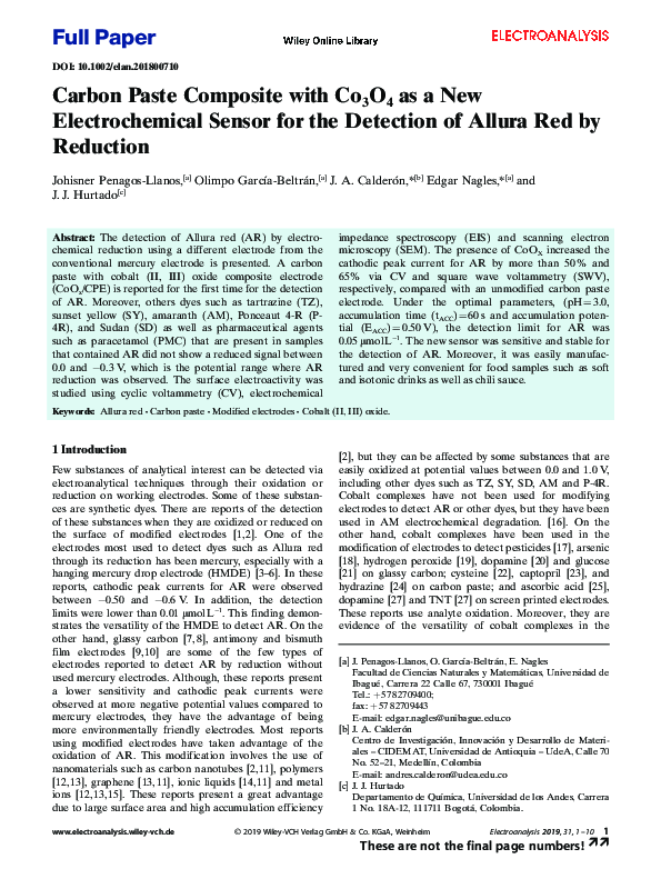 (PDF) Carbon Paste Composite with Co3O4 as a New Electrochemical Sensor ...