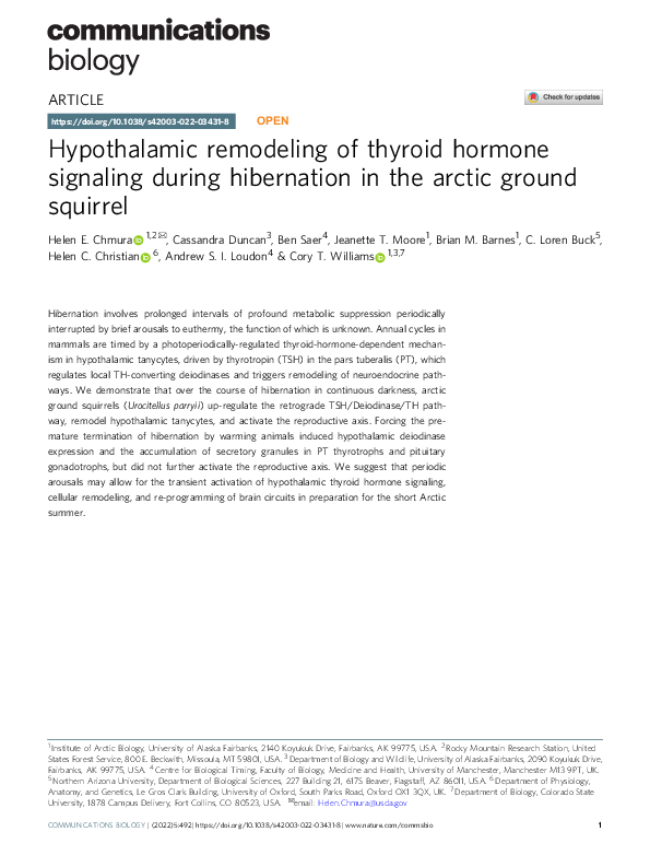 (PDF) Hypothalamic remodeling of thyroid hormone signaling during ...