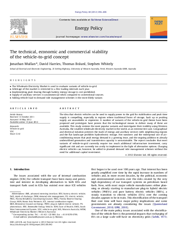 (PDF) The technical, economic and commercial viability of the vehicle ...