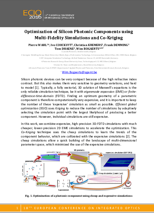 (PDF) Optimization of silicon photonic components using multi-fidelity ...
