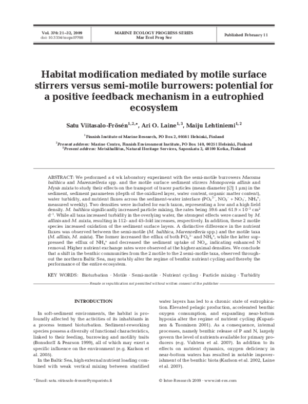 (PDF) Habitat modification mediated by motile surface stirrers versus ...