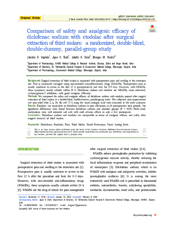 (PDF) Comparison of safety and analgesic efficacy of diclofenac sodium ...