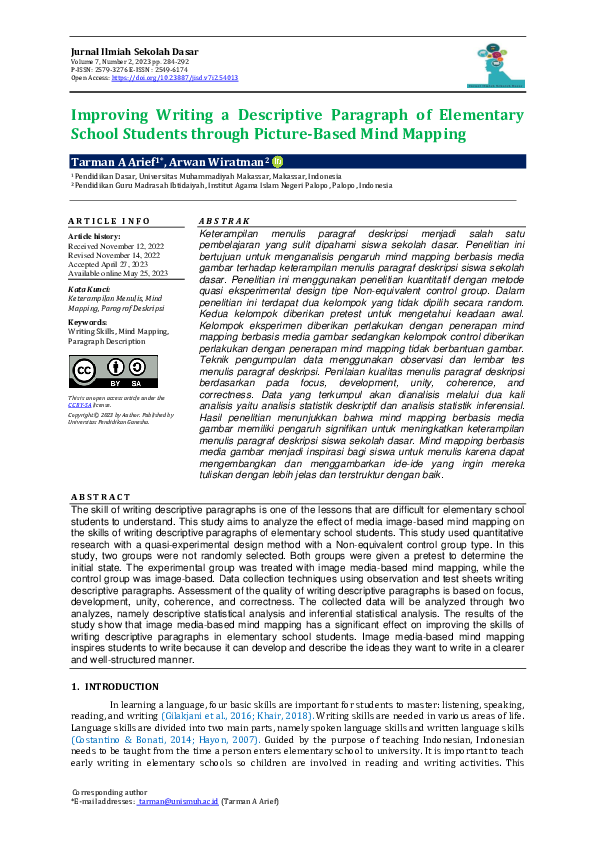 (PDF) Improving Writing a Descriptive Paragraph of Elementary School ...