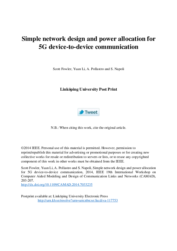 (PDF) Simple network design and power allocation for 5G device-to ...