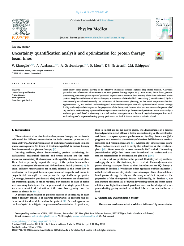 (PDF) Uncertainty quantification analysis and optimization for proton ...