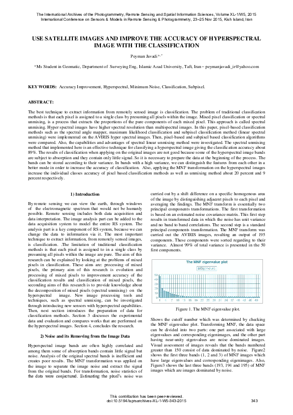 (PDF) Use Satellite Images and Improve the Accuracy of Hyperspectral ...
