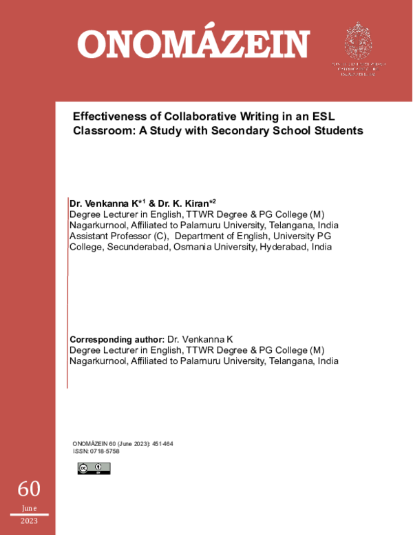 (PDF) Effectiveness of Collaborative Writing in an ESL Classroom: A ...