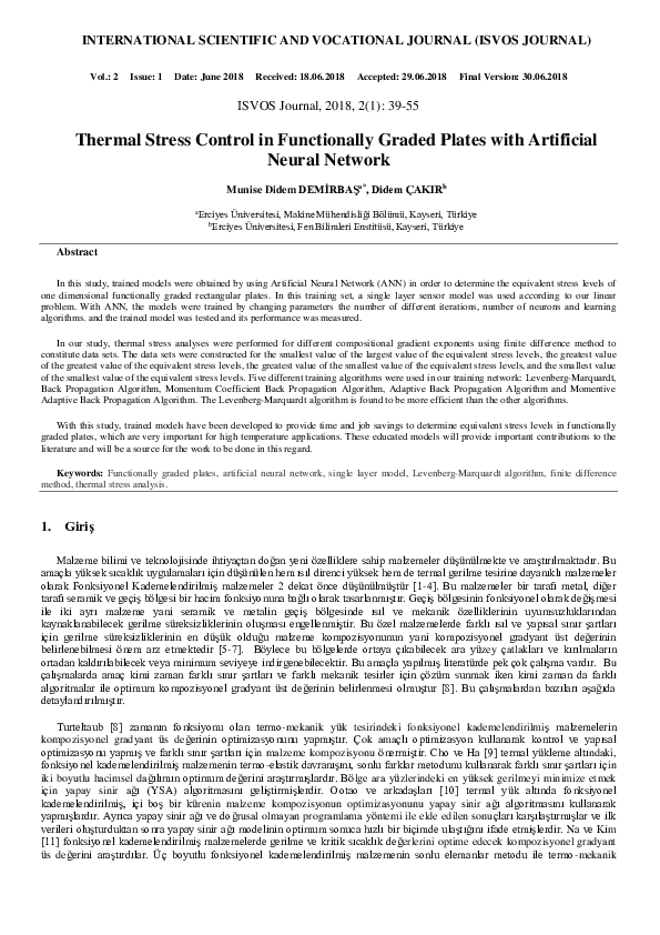 (PDF) Thermal Stress Control in Functionally Graded Plates with ...