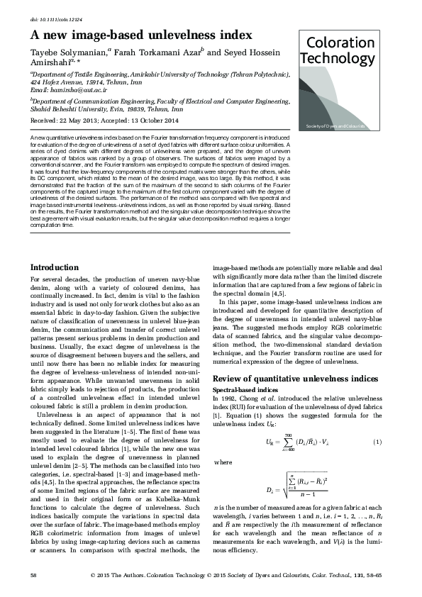 (PDF) A new image-based unlevelness index